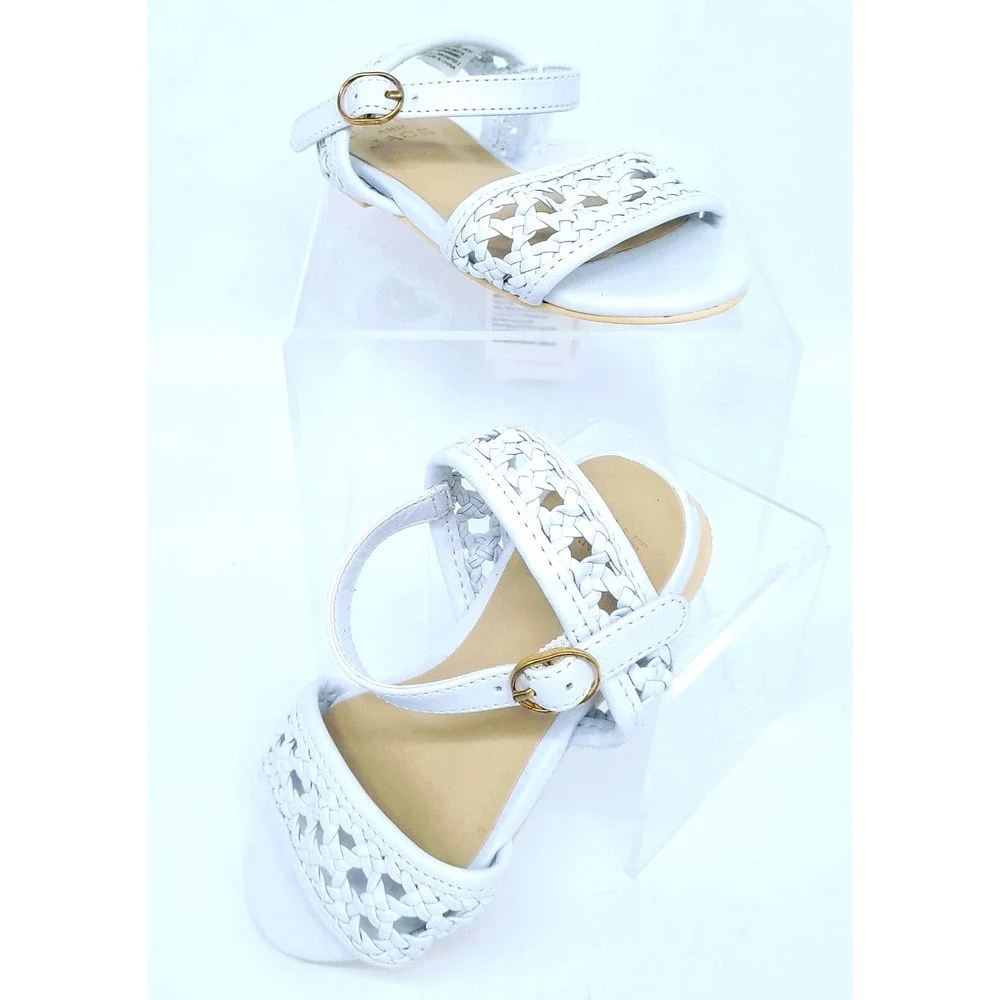 JACK AND JANIE GIRLS‎ WHITE BASKETWEAVE SANDALS SIZE 7